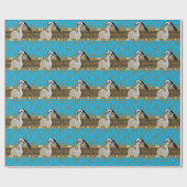 かわいらしい島の鳥のストライプ ラッピングペーパー (フラット)