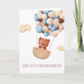 かわいらしい幸運にクマの風船さよなら カード (正面)