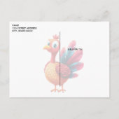 かわいらしい感謝祭トルコはがき ポストカード (裏面)