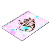 かわいらしい手塗りチョコレートトラの芸術のノート ノートブック (左側)