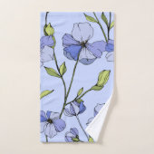 かわいらしい手描きフローラかわいいブルーガーデン バスタオルセット (ハンドタオル)