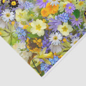 かわいらしい春の花のコラージュ 薄葉紙 (詳細)