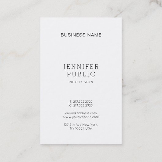 かわいらしい最小主義のデザインの専門の明白な贅沢 名刺 (裏面)