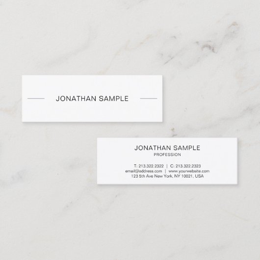 かわいらしい最小主義のモダンによって複雑にされるお洒落な平野 スキニー名刺 (正面/裏面)