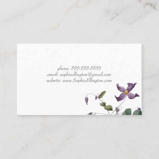 かわいらしい月桂樹によっては名刺が開花します 名刺 (裏面)