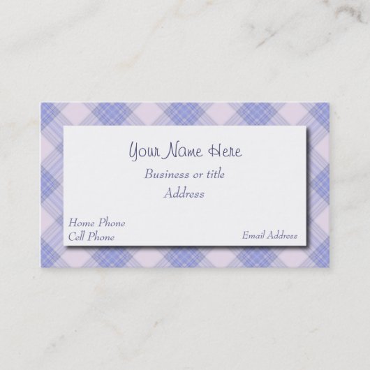 かわいらしい格子縞の名刺 名刺 (正面)