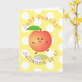 かわいらしい桃の黄色い漫画のイラストレーション カード (黄色い花)