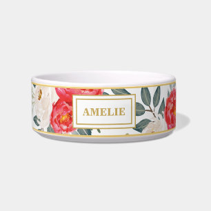 かわいらしい植物の花の流行猫犬ペット ボウル