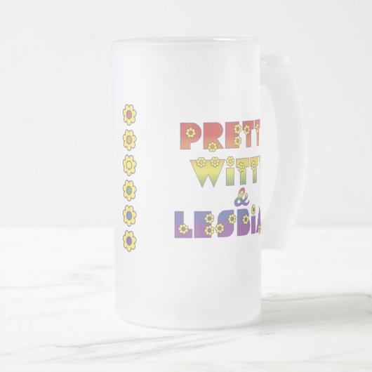 かわいらしい機知に富んだレズビアン フロストグラスビールジョッキ (正面右)