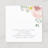 かわいらしい正方形の水彩画の花の名刺 スクエア名刺 (裏面)