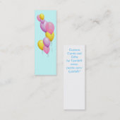 かわいらしい気球の小型しおりRepurposed スキニー名刺 (正面/裏面)