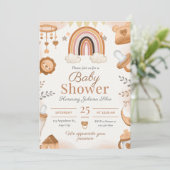 かわいらしい水の色サファリベイビーシャワー招待状 招待状 (スタンド正面)