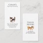 かわいらしい水彩ドッグウォーカーペットシッター 名刺 (正面/裏面)