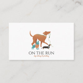 かわいらしい水彩ドッグウォーカーペットシッター 名刺