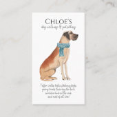 かわいらしい水彩ドッグウォーカーペットシッター 名刺 (正面)