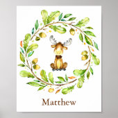 かわいらしい水彩ムース子供部屋アート ポスター (正面)