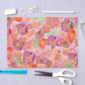 かわいらしい水彩画のケシ 薄葉紙 (クラフト)