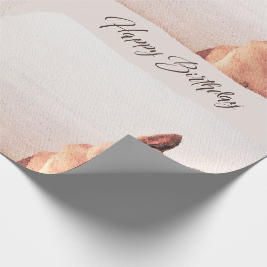 かわいらしい水彩画のジャーマン・シェパードの誕生日 ラッピングペーパー (角)