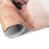 かわいらしい水彩画のジャーマン・シェパードの誕生日 ラッピングペーパー (ロールコーナー)