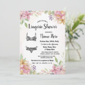 かわいらしい水彩画のパステル調の花のランジェリーのシャワー 招待状 (スタンド正面)