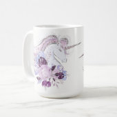 かわいらしい水彩画のユニコーンのデュオ1 コーヒーマグカップ (正面左)