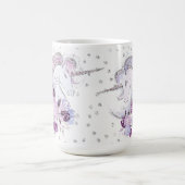 かわいらしい水彩画のユニコーンのデュオ コーヒーマグカップ (中央)