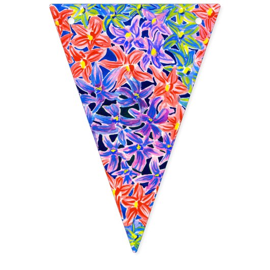 かわいらしい水彩画の花のパーティーの旗布 バンティングフラッグ (第1の旗)