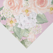 かわいらしい水彩画の花花束のピンクのバラ 薄葉紙 (詳細)