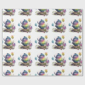 かわいらしい水彩鳥包み紙 ラッピングペーパー (フラット)