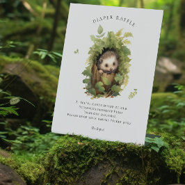 かわいらしい水色ヘッジホッグおむつラッフルサイン 台座サイン