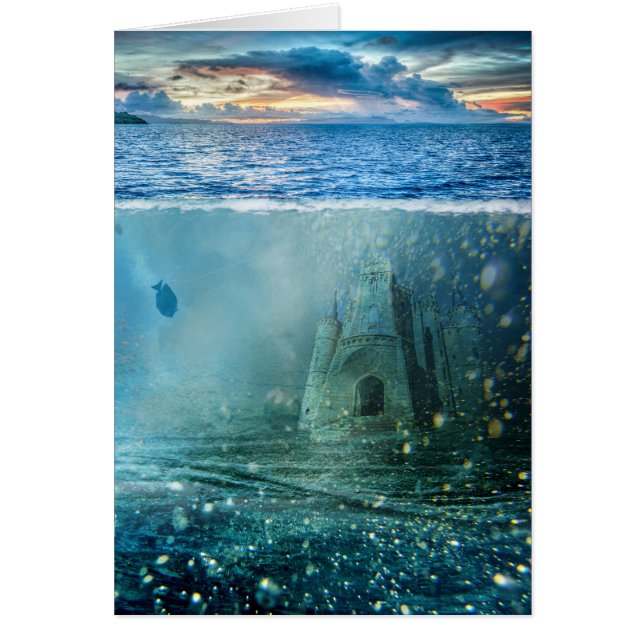 かわいらしい海のアトランティスの水中ファンタジーの城 (正面)