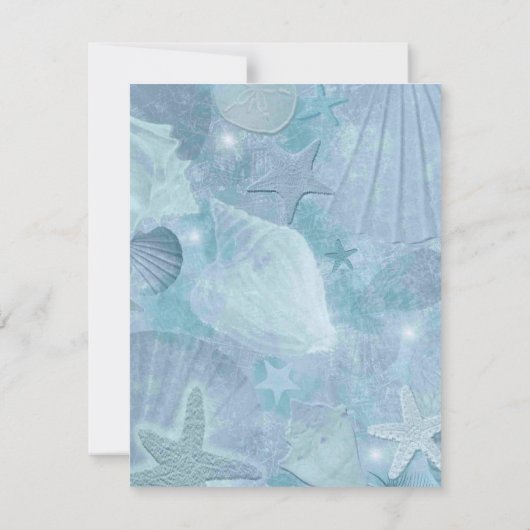 かわいらしい海の貝のテーマのブライダルシャワー 招待状 (裏面)