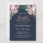 かわいらしい海軍およびピンクのブライダルシャワー招待状 招待状 (正面)