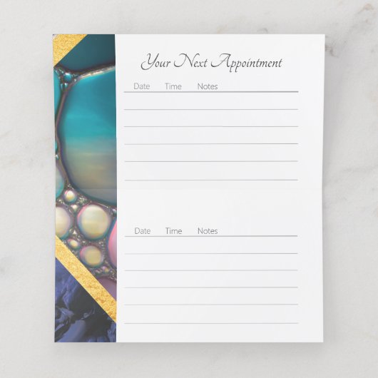 かわいらしい液体の型枠 予約カード (内部開封)