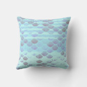 かわいらしい淡いブルーのストライプのな人魚の魚スケール クッション (裏面)