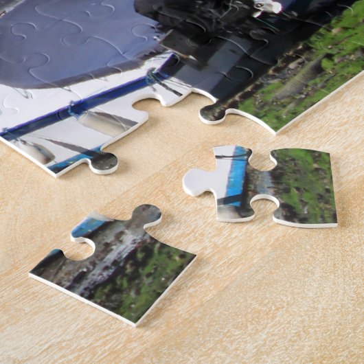 かわいらしい港-景色スコットランドの漁船 ジグソーパズル (側面)