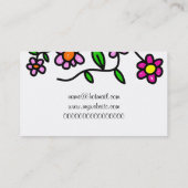 かわいらしい漫画のお洒落なピンクのデイジーのデザイン 名刺 (裏面)