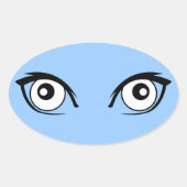 かわいらしい漫画はステッカーを注目します 楕円形シール (正面)