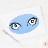 かわいらしい漫画はステッカーを注目します 楕円形シール (封筒)