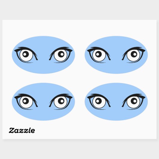 かわいらしい漫画はステッカーを注目します 楕円形シール (シート)