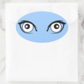 かわいらしい漫画はステッカーを注目します 楕円形シール (バッグ)