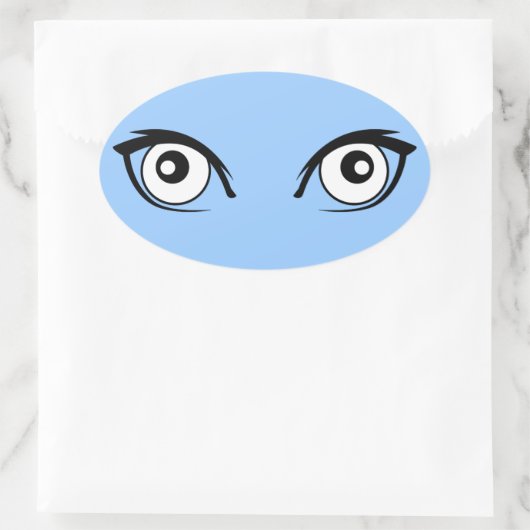 かわいらしい漫画はステッカーを注目します 楕円形シール (バッグ)