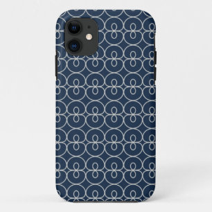 かわいらしい濃紺および銀パターンデザインのギフト iPhone 11 ケース