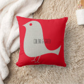 かわいらしい灰色の織り目加工の鳥 クッション (ブランケット)