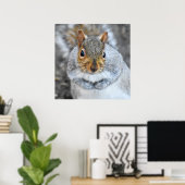 かわいらしい灰色リス ポスター (ホームオフィス)