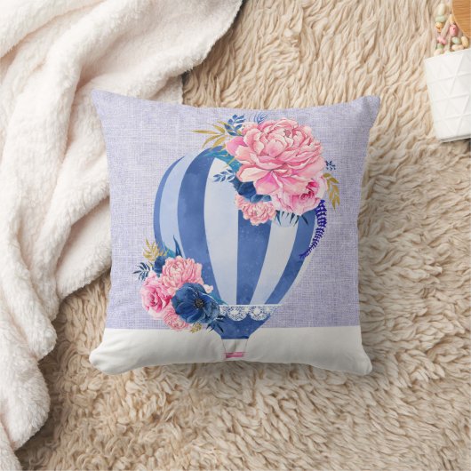 かわいらしい熱気の気球の柔らかいliliacのピンクのクッション クッション (ブランケット)