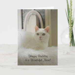 かわいらしい猫かフェミニンな誕生日 カード