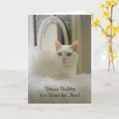 かわいらしい猫かフェミニンな誕生日 カード (黄色い花)