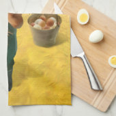 かわいらしい猫とメンドオンファーム キッチンタオル (四つ折り)