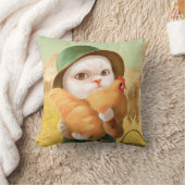かわいらしい猫とメンドオンファーム クッション (ブランケット)